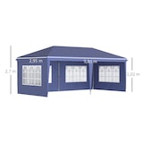 thumbnail of Outsunny carpa plegable 6x3 m con 4 laterales desmontables cenador de jardín con 4 ventanas visibles y bolsa de transporte para patio terraza azul