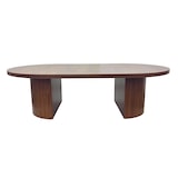 thumbnail of Table basse ovale 120 cm moderne effet bois foncé