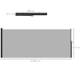 thumbnail of Outsunny Tenda Laterale Retrattile 400x180 cm e Maniglia Grigio Chiaro