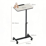 thumbnail of COSTWAY Mesita de noche con ruedas, regulable en altura, mesa de enfermería con tablero inclinable y giratorio 360° (gris)