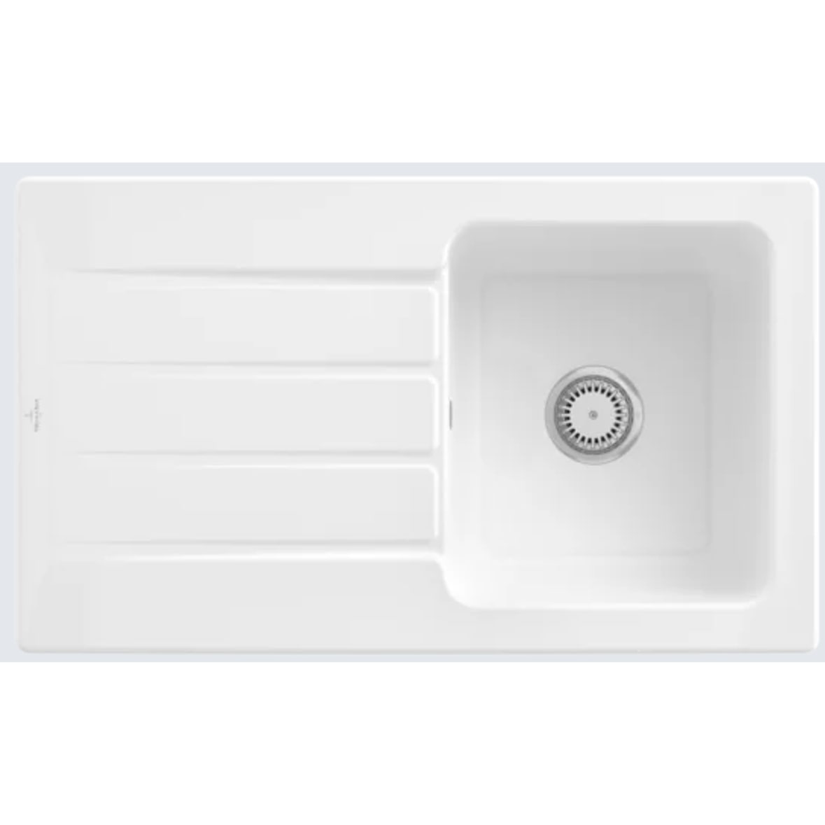 Villeroy&Boch Rechteckiges Spülbecken, Küchenspüle mit Abtropffläche Architectura 50 Weiß Alpin 86x51cm,3350 01 R1