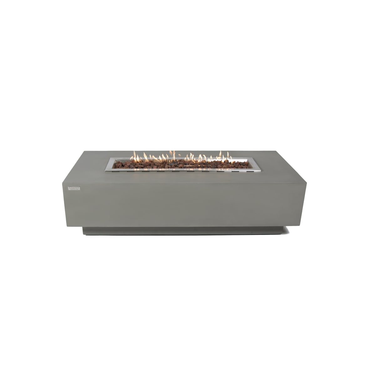 ELEMENTI Gas Feuertisch Granville Feuerstelle aus Beton - für Garten, Balkon and Terrasse, wetterbeständig, Hellgrau 152x69x43cm