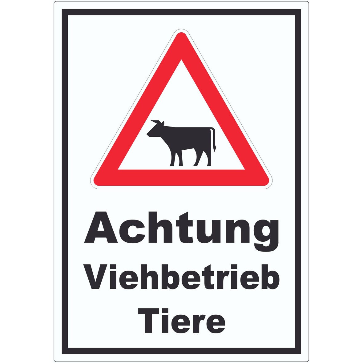 Aufkleber Achtung Viehbetrieb Tiere A2 (420x594mm)