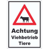 thumbnail of Aufkleber Achtung Viehbetrieb Tiere A2 (420x594mm)
