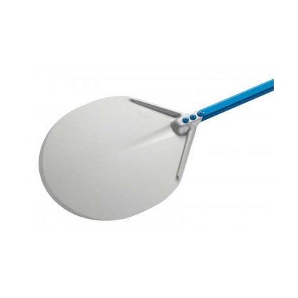 Ronde aluminium pizzaschep, 33 cm, smeedijzeren handvat, 150 cm