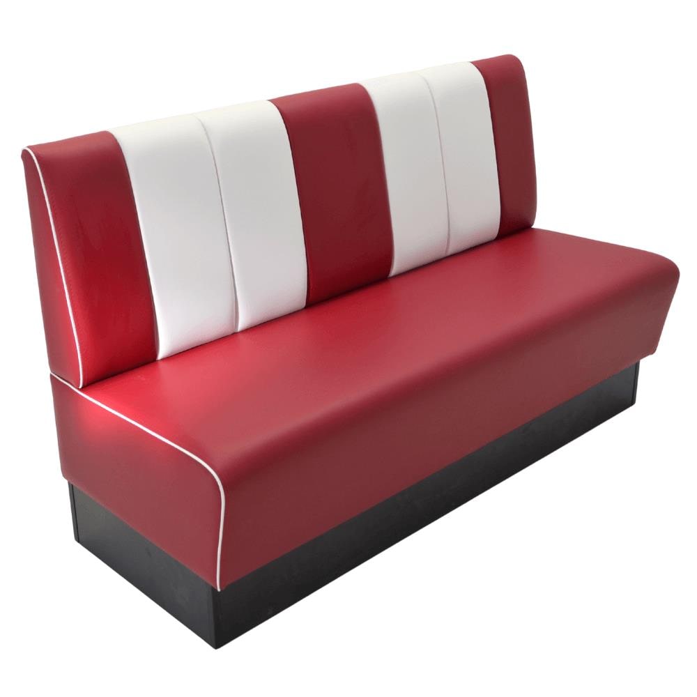 Gastro Sitzbank Americano Retro | Dinerbank Rot & Weiß | 160 cm breit | Amerikanische Sitzbank