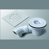 thumbnail of AICA Mampara de Ducha Frontal Abatible 1Hoja Perfil Cromado Vidrio Antical 6mm (986-1016)x1950mm + Plato de Ducha 80x100x3cm textura pizarra + Desagüe