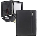 thumbnail of Alassio Konferenzmappe A4 Leder schwarz Businessmappe Ringbuchmappe Schreibmappe mit Klemmbrett und Ringmechanik 30072