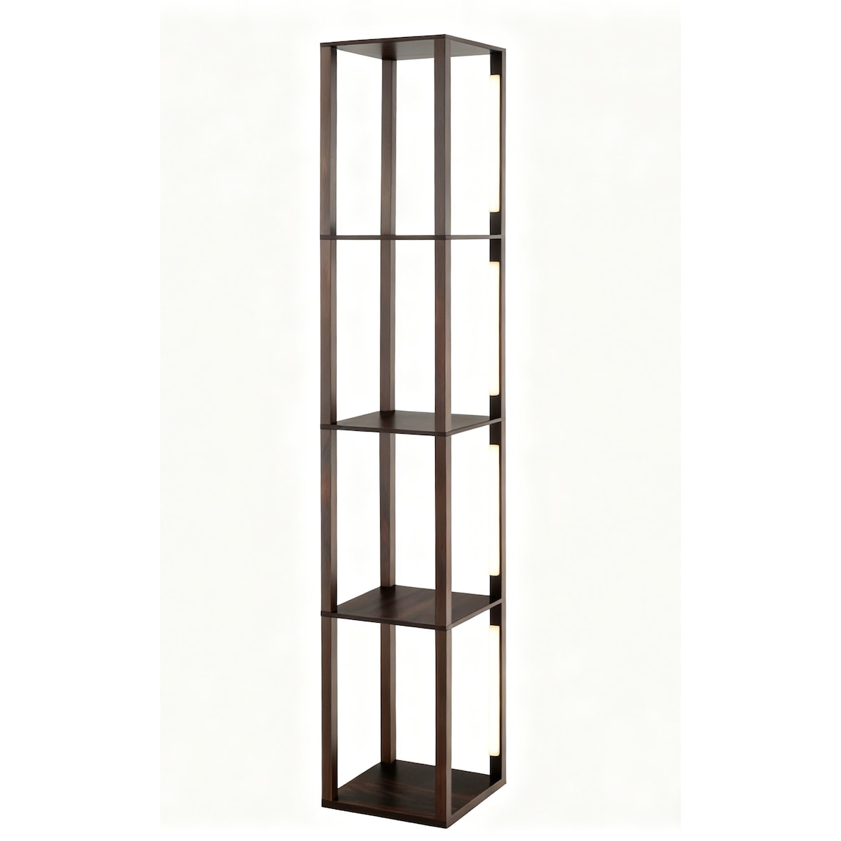 COSTWAY 163 cm Stehleuchte Regal, Moderne Stehleuchte Aufbewahrungsregal mit 3-stufig dimmbaren LED-Leuchten & Drehbaren LED-Stangen