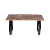 thumbnail of SalesFever Esstisch aus Akazie | 160 x 90cm | Tischplatte 35 mm Akazie natur | Gestell U-Form Metall schwarz | B 160 x T 90 x H 75cm | natur–schwarz