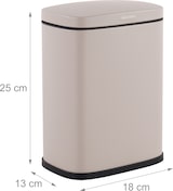 thumbnail of Relaxdays Kosmetikeimer Wandmontage, 3 Liter, Absenkautomatik, Inneneimer, Metall, eckiger Badezimmer Mülleimer, beige