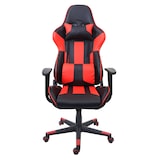thumbnail of Bureaustoel HWC-F84, bureaustoel gaming stoel executive draaistoel, kunstleer ~ zwart/rood