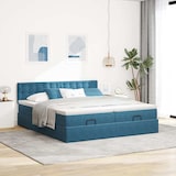 thumbnail of vidaXL Ottoman-Bett mit Matratzen Dunkelblau 160x200 cm Samt