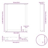 thumbnail of Helloshop26 - Juego de 2 patas para mesa de comedor en forma de U 70 x 72 cm estructura robusta diseño moderno acero blanco 02_0057425