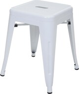 thumbnail of Hocker HWC-A73, Metallhocker Sitzhocker, Metall Industriedesign stapelbar ~ weiß