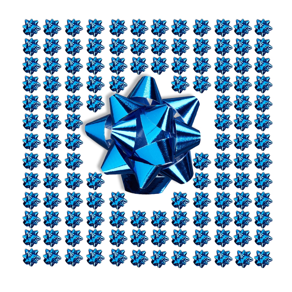 Relaxdays Geschenkschleifen, 200er Set, selbstklebend, Dekoschleifen für Weihnachten & Geburtstag, BxT: 5x5 cm, blau