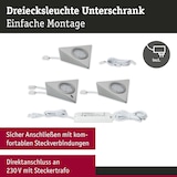 thumbnail of Paulmann Éclairage sous-meubles LED 3x2,8W 140x110mm 3x170lm 230/12V carré Acier brossé 93572