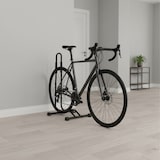 thumbnail of Relaxdays Fahrradständer Boden, für Reifenbreite bis 2,5", Fahrrad Ausstellungsständer, Vorder- & Hinterrad, schwarz