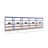 thumbnail of PROREGAL Mega Deal | 5x Schwerlastregal Big Elephant M | HxBxT 180x120x60 cm | Fachlast 250kg | Blau | Stecksystem Lagerregal Regalsystem 5 Stk.