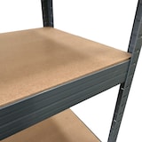 thumbnail of makro PROFESSIONAL Estante de Alta Resistência, Metal/Madeira, 90 x 45 x 180 cm, Capacidade de Carga 265 kg por Prateleira, Cinzento