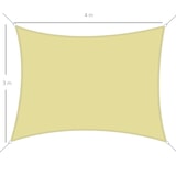 thumbnail of Outsunny Vela de Sombra Retangular 3x4 m Toldo Vela de Poliéster com Proteção UV Aneis em Forma de D e Cordas para Jardim Pátio Piscina  Areia