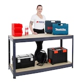 thumbnail of PROREGAL Etabli DINO réglable en hauteur, HxLxP 90x160x60cm, Capacité de charge 600kg, Gris, Etabli d’Atelier, Table de Travail & Bricolage