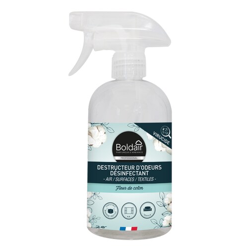 Boldair destructeur d'odeurs désinfectant fleur de coton 500 ml