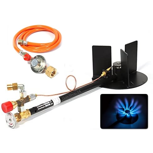 Hochleistungsbrenner 14 kW / Propan Hockerkocher + Zündsicherung - Gaskocher (z.B. f. Wurstkessel, Gulaschkanone) - Gasbrenner f. Kochkessel
