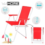 thumbnail of Wellhome - Cadeira de praia dobrável de metal vermelha 44x44x74 cm