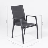 thumbnail of Conjunto de mesas e cadeiras de exterior almofadadas, mesa extensível de 150 a 250 cm, alumínio e vidro, cor antracite