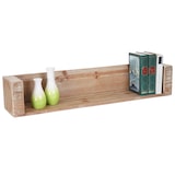 thumbnail of Wandplank HWC-A15, hangende boekenkast, massief rustiek dennenhout MVG-gecertificeerd ~ 80cm