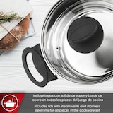 thumbnail of Magefesa Style - Bateria de Cocina, Acero Inoxidable, 5 Piezas, Incluye 2 Ollas + Cazo + 2 Tapas de Cristal, Todo tipo de Cocinas, Induccion