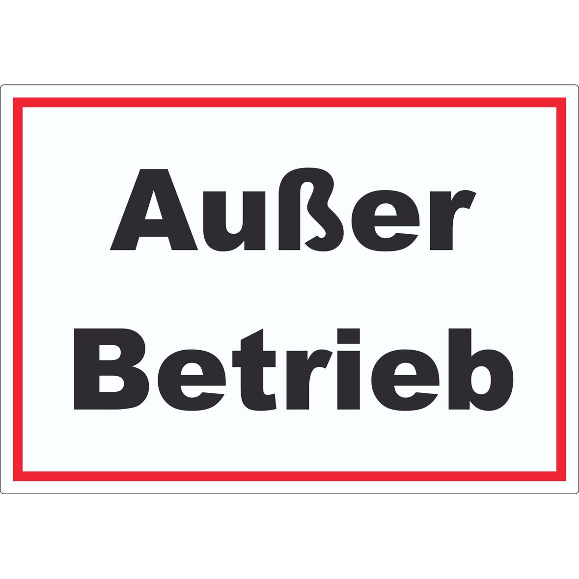 Außer Betrieb Aufkleber A9 (37x52mm)