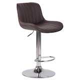 thumbnail of Décoshop26 - Barkruk/hoge stoel x1 in bruin PVC met verticale stiksels en verchroomd metalen frame 10_0005093