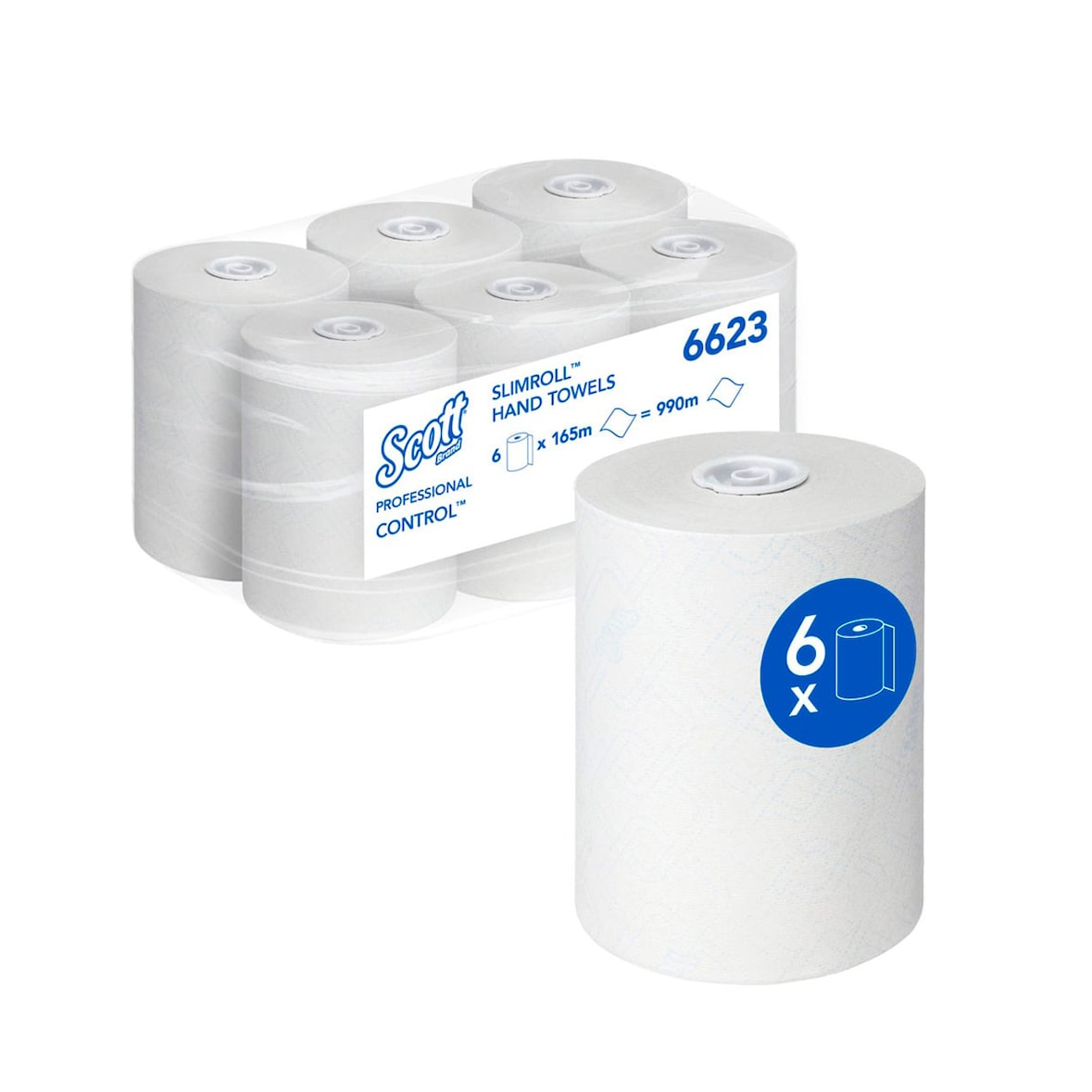 Scott Papierhandtuch CONTROL 6623 1lagig 165m 6 Rl./Pack.