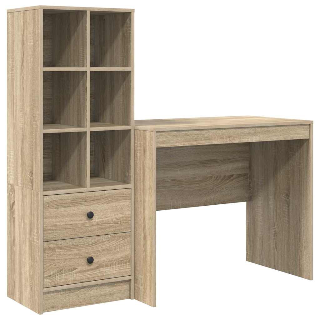 vidaXL Schreibtisch mit Schubladen 2 pcs Sonoma-Eiche
