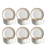 thumbnail of MÄSER Espressoobere und -untere Weiss mit braunem Rand 6er Set, PINTAR Brauner Rand, 594008