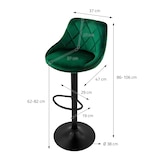 thumbnail of ML-Design Barhocker 4er Set Grün Samt, höhenverstellbar 62–82cm, 360° drehbar, Rückenlehne, Fußstütze, Barstuhl