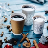 thumbnail of BIOZOYG 1000 Stück Heißgetränke-Trinkbecher 300ml / 12ozPappe Winterliche Bedruckung, Einwegbecher Glühweinbecher Pappbecher, biologisch abbaubar