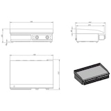 thumbnail of Plancha eléctrica profesional de mesa, lisa, 2 zonas de cocción, 730x510mm, 4.4kW, acero inoxidable, bandeja grasa extraíble, 11027 Vaiotec