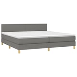 thumbnail of vidaXL Boxspringbett mit Matratze & LED Dunkelgrau 200x200 cm Stoff