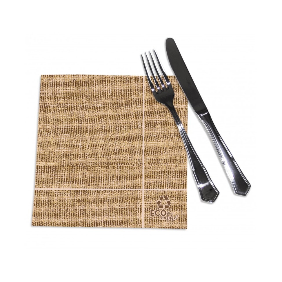 Scatola da 600 Tovaglioli di Carta 40x40 Punta Decorata - Colore - Eco Natura + Tela