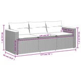 thumbnail of vidaXL Gartensofa mit Kissen 3-Sitzer Schwarz Poly Rattan