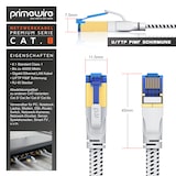 thumbnail of Primewire Flachbandpatchkabel CAT 8 mit Baumwollummantelung - Gigabit Ethernet LAN Kabel - 40 Gbit/s - S/FTP PIMF Schirmung - Netzwerkkabel - 5m