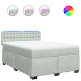 thumbnail of vidaXL Boxspringbett mit Matratze Hellgrau 140x190 cm Samt