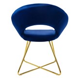 thumbnail of ML-Design Esszimmerstühle 4er Set Blau Samt, runde Rückenlehne, Goldbeine, Polsterstuhl Esstisch Schalenstuhl