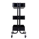 thumbnail of Carrello di servizio HWC-C64, carrello da cucina bar carrello da tè carrello da trasporto carrello ~ nero senza maniglia