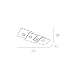 thumbnail of Toplight Plafoniera da soffitto rettangolare 4 luci Plate con attacco GX53, struttura colore sabbia, design moderno 86x37x3cm