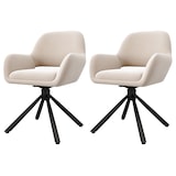 thumbnail of Esszimmerstuhl 2er Set drehbar mit Armlehnen Samt Beige Metallgestell modernes schlichtes Design hoher Sitzkomfort 80x60x60 cm