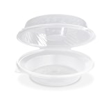 thumbnail of 25x Salatschalen klar mit Dipfach im Domdeckel  1600ml PP